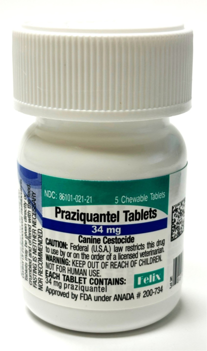 PRAZIQUANTEL 34MG CHEWABLE TABS