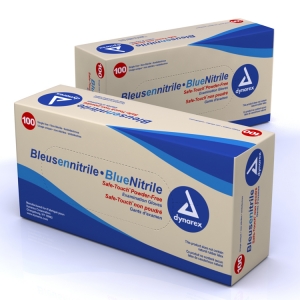 GLOVE MED DISP PF NITRILE BLUE